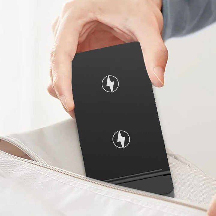 شاحن هاتف ذكي قابل للطي لاسلكي للهاتف  . foldable wireless smartphone charger for mobile phone