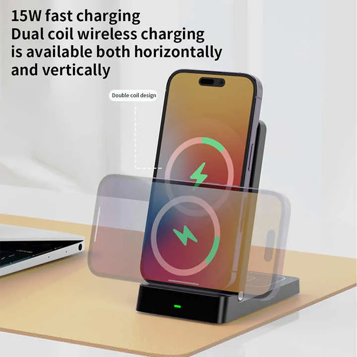 شاحن هاتف ذكي قابل للطي لاسلكي للهاتف  . foldable wireless smartphone charger for mobile phone