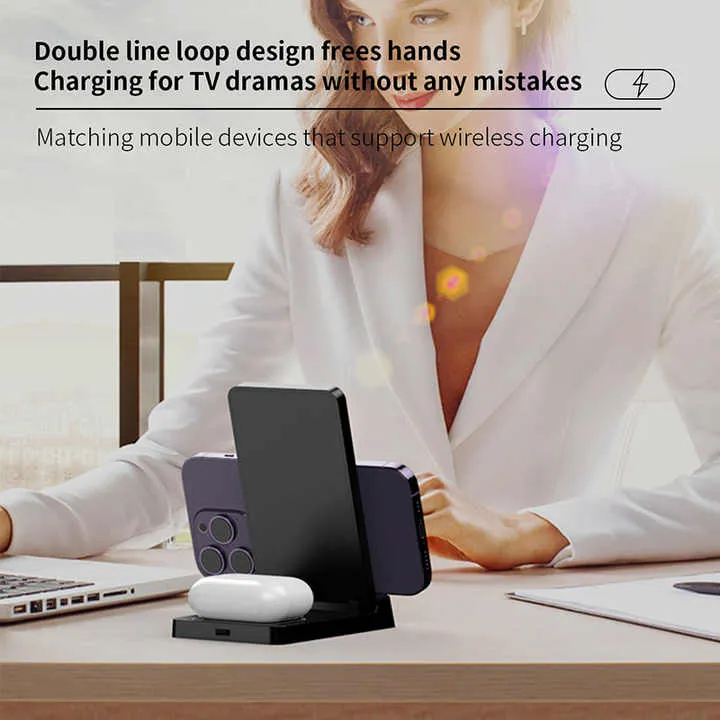 شاحن هاتف ذكي قابل للطي لاسلكي للهاتف  . foldable wireless smartphone charger for mobile phone