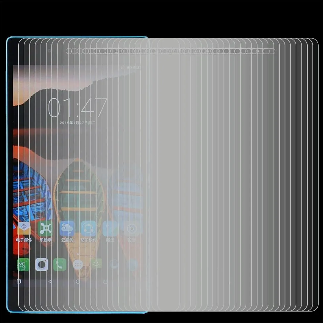 100-Pack Tempered Glass Screen Protector For Lenovo Tab3 7 Essential / 710F - 0.3Mm 9H Hardness