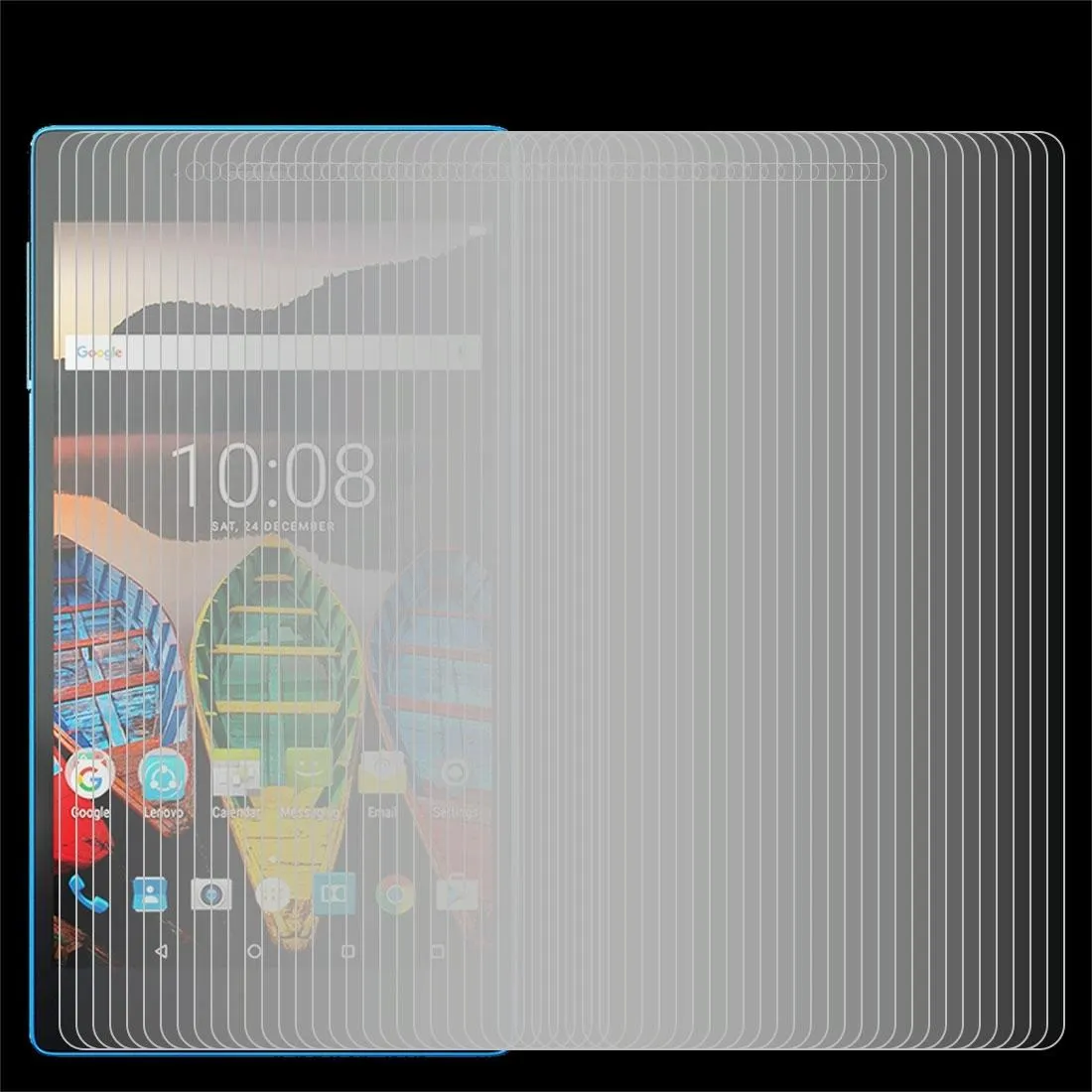 100-Pack Tempered Glass Screen Protector For Lenovo Tab3 730M - 0.3Mm 9H Hardness