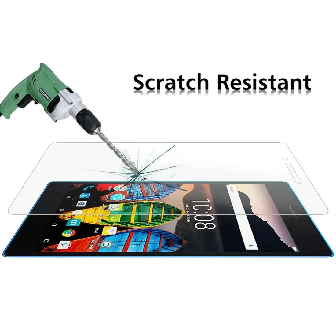 100-Pack Tempered Glass Screen Protector For Lenovo Tab3 730M - 0.3Mm 9H Hardness