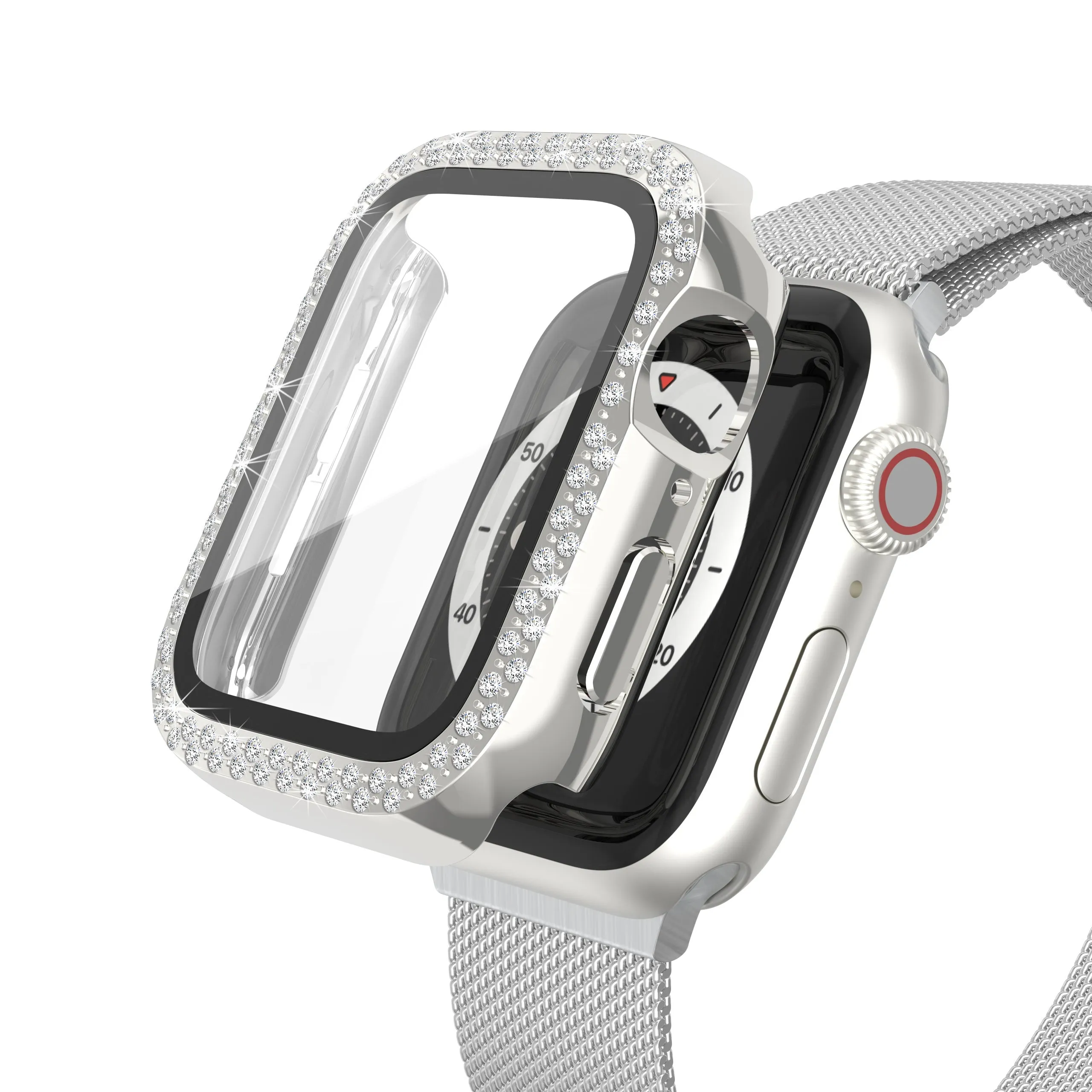 Bling Bumper Case with Screen Protector for Apple Watch 45mm-Assorted Colors