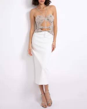 Hand-Beaded Halterneck Dress
