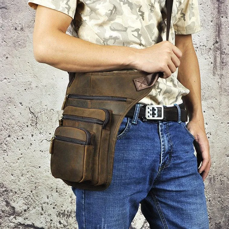 Men's Retro Outdoor Cell Phone Camera Waist Bag
